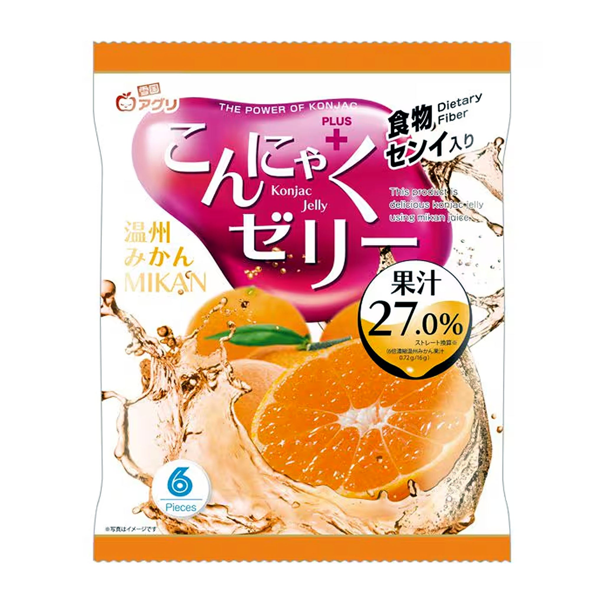 Yukiguni Aguri Konjac Jelly - Unshu Mandarin Flavor